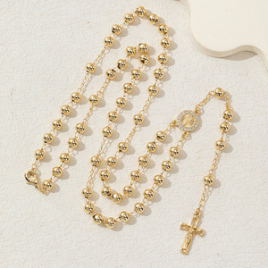 Joyería Religiosa, Collar con Colgante <span class=keywords><strong>de</strong></span> Zirconia <span class=keywords><strong>de</strong></span> la Virgen <span class=keywords><strong>de</strong></span> San <span class=keywords><strong>Juan</strong></span> <span class=keywords><strong>de</strong></span> los Lagos, Collar con Cruz <span class=keywords><strong>de</strong></span> Rosario Chapado en Oro <span class=keywords><strong>de</strong></span> 14k - Product Image 6