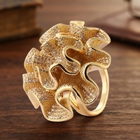 Bague de fiançailles de haute qualité style fleur, plaquée or 18 carats, bijoux fins à la mode