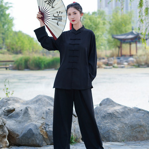 Abbigliamento Tai Chi in Fibre Sintetiche Miste, Kit Unisex per Primavera, Estate e Autunno, Stile Cinese per Arti Marziali e Spettacoli - Product Image 4