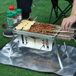 Free Assembly Portable <strong>Mini</strong> Folding Notebook Stainless Steel <strong>Charcoal</strong> BBQ <strong>Grill</strong> - Product Image 2