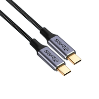 Câble USB 3.2 C vers C plaqué or DFX 4K60Hz 2M 20Gbps 100W tressé avec E-Marker pour téléphone portable, ordinateur portable et moniteur de studio