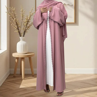 Nouveau Voile Hijab Femme Tendance en Polyester avec Bordure en Dentelle Couleur Unie Foulard Islamique Musulman pour Prière Quotidienne Aïd Vente en Gros