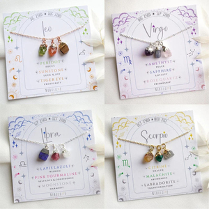 Collar con Colgante <span class=keywords><strong>de</strong></span> Cristal Natural del Signo Zodiacal Géminis, Joyerí<span class=keywords><strong>a</strong></span> Zodiacal, Regalo para Mujer - Product Image 4