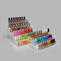 Support multicouche multifonctionnel pour vernis à ongles en acrylique transparent Porte-outil de maquillage Organisateur de cosmétiques Étagère de rangement pour vernis à ongles