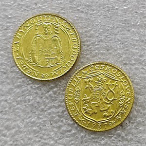 Monedas conmemorativas de estilo antiguo de Checoslovaquia Ducat de 1937, <span class=keywords><strong>1938</strong></span>, 1939, regalos, decoración del hogar - Product Image 3