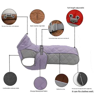 नए पालतू कपड़े शरद ऋतु सर्दियों में मध्यम और बड़े कुत्तों के लिए गर्म पर्यावरण अनुकूल कपास ठोस कोट - Product Image 4