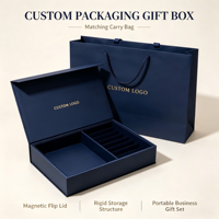 Boîte magnétique rigide personnalisée avec logo, compartiment divisé et fermeture magnétique assortie pour boîtes cadeaux d'entreprise personnalisées