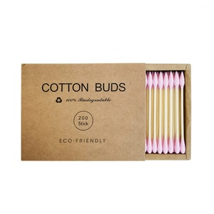 200 cotons-tiges en bambou à double tête de 8 cm, colorés, pour le nettoyage des oreilles, la beauté et le maquillage à domicile - Product Image 5