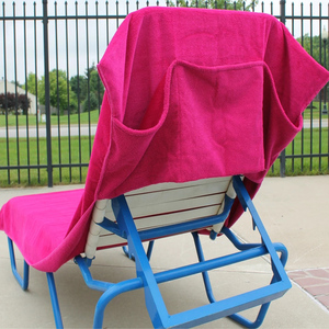 Telo Coprisedia <span class=keywords><strong>da</strong></span> <span class=keywords><strong>Spiaggia</strong></span> Oversize in Spugna di Cotone con Tasche Laterali <span class=keywords><strong>per</strong></span> Piscina e <span class=keywords><strong>Spiaggia</strong></span> - Product Image 5