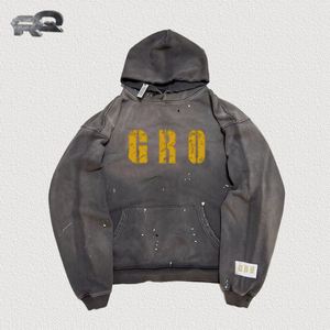 Vente en gros usine – Sweat-shirts streetwear vintage surdimensionnés pour hommes, personnalisés, effet délavé, 100 % coton molletonné aux manches - Product Image 1