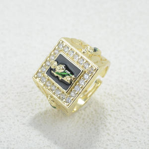 फैशन हिप हॉप धार्मिक 14k सोने के बड़े छल्ले वाले पीतल के बड़े छल्ले वाले पुरुषों को एडजस्टेबल महिला पुरुष स्टड - Product Image 3