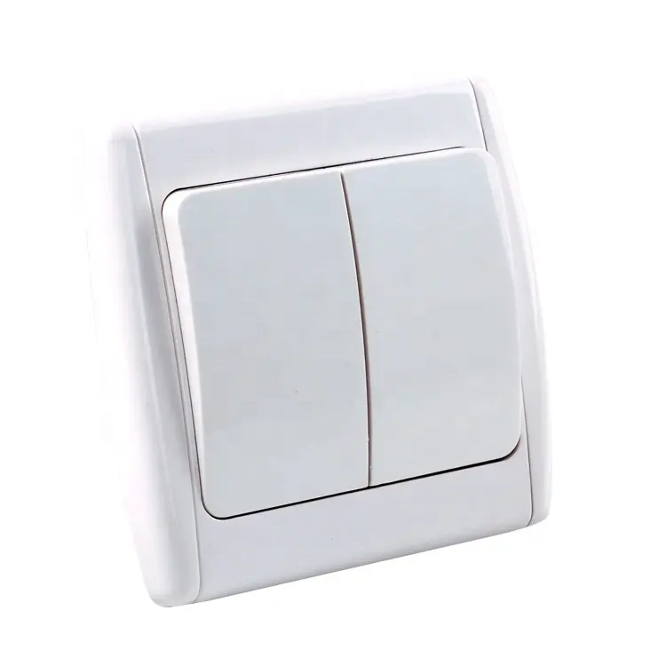 Electrical 2 Gang Wall Switch Double Switch Mounted Type Electrical European Sockets And Switches