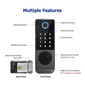 Kunci Pintu <span class=keywords><strong>Digital</strong></span> TTlock TUYA APP Wifi, Kartu RFID, Tahan Air, Sidik Jari, Kunci Pintar, Kunci Pintu Rim Sidik Jari Dua Sisi - Product Image 3