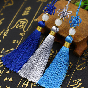 Marcapáginas con Borla de Nudo Chino, Nylon de Colores Mixtos, Estilo Antiguo, Tejido Decorativo - Product Image 1