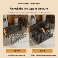 Cage pour chien pliable en fer robuste anti-morsure de 95 cm, tube carré épaissi, bac à excréments séparé pour Corgi Golden Retriever