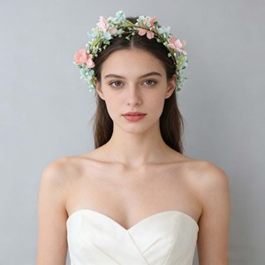<span class=keywords><strong>Couronne</strong></span> <span class=keywords><strong>de</strong></span> <span class=keywords><strong>fleurs</strong></span> bohème pastel avec branche <span class=keywords><strong>de</strong></span> perles, <span class=keywords><strong>couronne</strong></span> <span class=keywords><strong>de</strong></span> cheveux <span class=keywords><strong>de</strong></span> mariée pour femmes, bandeau floral fait main pour demoiselle d'honneur - Product Image 1