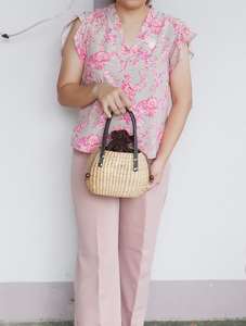 Bolso de Mano Tejido a Mano con Jacinto de Agua, Bolso de Paja Estético, Bolso de Playa Boho Sostenible para Damas, Regalo para Vacaciones - Product Image 5