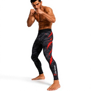 กางเกงเลกกิ้ง MMA พรีเมียม 220 GSM โพลีเอสเตอร์ สแปนเด็กซ์ ยืดหยุ่นสูง ระบายอากาศได้ดี สำหรับฝึกซ้อม ฟิตเนส แห้งเร็ว รับผลิตตามแบบ OEM สำหรับผู้ใหญ่ - Product Image 1