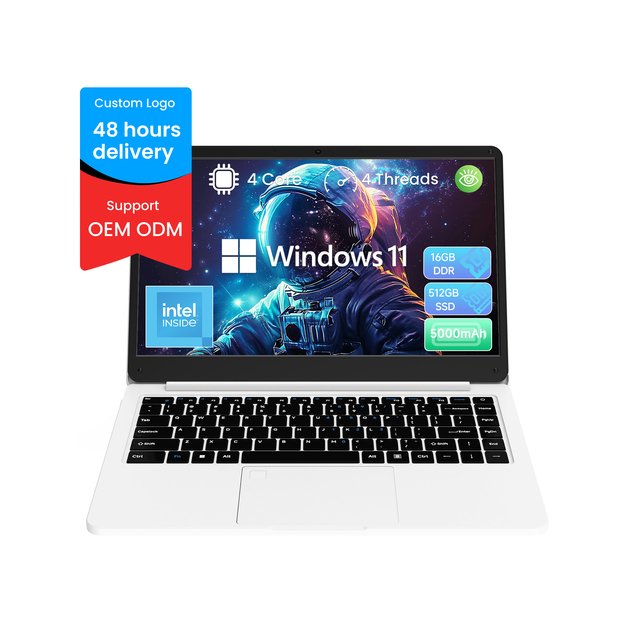 Factory Wholesale New Intel Laptop 14.1" Business Office English Keyboard Win11 SSD IPS Quad Core OEM/ODM for