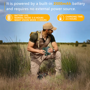 كاميرا رؤية ليلية خارجية بالأشعة تحت الحمراء البعيدة، تكبير 10 أضعاف، دقة 1080 بكسل مع إمكانية التقاط الصور والفيديو لاستكشاف الغابات والتخييم والمشي لمسافات طويلة - Product Image 6