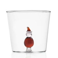 Vente en gros de gobelets à eau en verre résistant à la chaleur, série de Noël personnalisée, haute esthétique