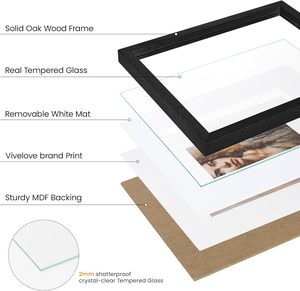 กรอบรูปไม้โอ๊ค<span class=keywords><strong>ธรรมชาติ</strong></span>ขนาด 8x8 นิ้ว ผิวด้าน พร้อมแผ่นรองรูปขนาด 4x4 นิ้ว สำหรับตั้งโต๊ะและแขวนผนัง - Product Image 2