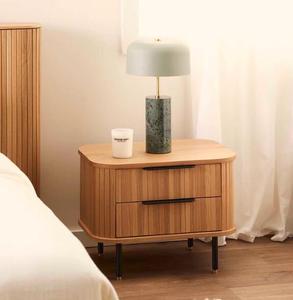 Muebles Escandinavos, Mesa Auxiliar <span class=keywords><strong>de</strong></span> Madera Maciza/Mesa <span class=keywords><strong>de</strong></span> <span class=keywords><strong>Noche</strong></span> con Patas <span class=keywords><strong>de</strong></span> Metal - Product Image 6