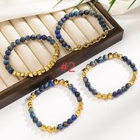 2025 Bracelet en perles de pierre naturelle en acier inoxydable 18k Bracelet d'ensemble de galvanoplastie sous vide
