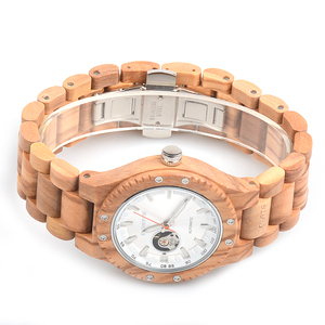 Montre mécanique élégante pour hommes avec boîtier en bois résistant à l'eau 3ATM et cadeau de bande - Product Image 4