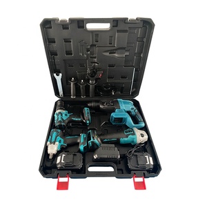 PEXCRAFT Kit di Utensili Elettrici Senza Fili 4 Pezzi: Martello Elettrico, Smerigliatrice Angolare, Trapani, Chiave con Batteria al Litio - Product Image 2