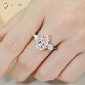 Goldleaf Jewelry Women's Custom Trendy <b>Fine</b> 1CT 2CT 3CT Pear Cut Lab Grown Diamond 925 Sterling Silver Wedding <b>Ring</b> IGI Report - Product Image 4