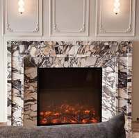 Cheminée italienne moderne de luxe en marbre Calacatta Viola pour Villa Appartement Chambre à coucher pour hôtels Manteau de cheminée français