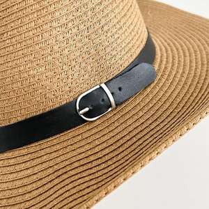 Chapeaux de paille personnalisés pour hommes avec logo – Chapeau de cowboy de plage d'été pour activités de plein air, style sauveteur de surf - Product Image 2