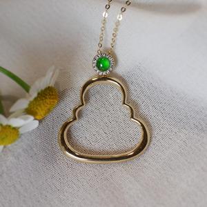 Collier Gardien <span class=keywords><strong>Ombre</strong></span> <span class=keywords><strong>de</strong></span> Bouddha 18 carats en Jadeite Naturelle et Diamants, Collier Primé au Muse Gold - Product Image 3