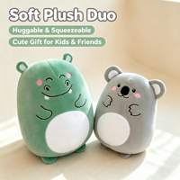 Peluche Mignonne et Mignonne d'Animaux de la Forêt : Koala, Hippopotame, Hibou – Coussin Doux, Cadeau de Mariage, Vente en Gros