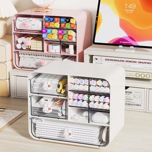 Boîte de rangement de bureau transparente à <span class=keywords><strong>3</strong></span> niveaux pour chambre à coucher, mini tiroir mignon, boîte de rangement en plastique durable, armoire de rangement en plastique - Product Image 2