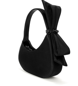 Sac à main en gros d'usine, sac à bandoulière en cuir végétalien avec nœud, sac demi-lune pour femme, sac fourre-tout - Product Image 3