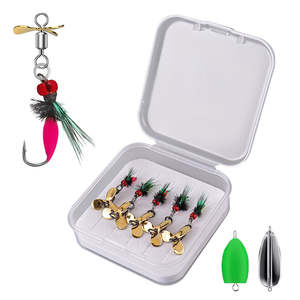 Set di 5 Mosche Artificiali in Plastica e Metallo per Pesca a Mosca, Insetti, Api, Falene, Esche Secche con Amo e Piombo, Piume Bioniche per Pesca in Mare e da Barca - Product Image 5