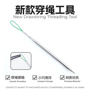Stainless Steel Rope <b>Threading</b> <b>Tool</b> With Green Loop For Sewing And Garment Processing Equipment Parts - Product Image 5