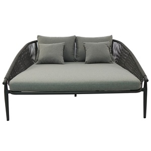 Venta al por mayor al aire libre jardín cuerda cama de día marco de aluminio de alta calidad sofá asiento cama de día chaise tumbonas para piscina - Product Image 2