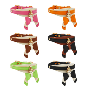 Collar de Perro de Cuero Vegano de Lujo Personalizado con Lazo y Correa, Ajustable, al por Mayor, en Stock, Correas Recicladas para Mascotas - Product Image 4