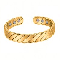 Bracelet énergétique chinois, bijoux de magnétothérapie, bracelets en acier inoxydable plaqué or pour hommes et femmes