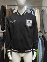 Blouson universitaire personnalisé style hip-hop en toile matelassée coupe-vent avec broderie chenille et manches en laine/viscose