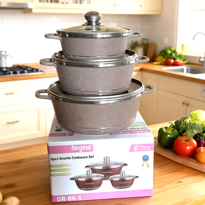 <span class=keywords><strong>Set</strong></span> di 6 Pentole in Alluminio di Alta Qualità, Casseruole in Granito, <span class=keywords><strong>Set</strong></span> di Pentole per Zuppe in Alluminio - Product Image 1