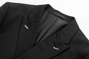 Traje de Novio de Diseño Estilo Cárdigan Cruzado, Traje de Dos Piezas para <span class=keywords><strong>Hombre</strong></span>, Chaqueta y Pantalón, Antiarrugas, Transpirable, de Alta Calidad - Product Image 4