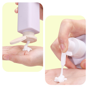 250ml PE Lotion bơm mỹ phẩm vuông tím chai dầu gội đầu dầu gội <span class=keywords><strong>container</strong></span> 250ml với một Flip-Top cap - Product Image 6