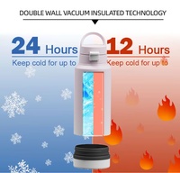 Bouteille d'eau en acier inoxydable de 40oz/32oz avec ouverture large et compartiment de rangement inférieur isolé sous vide pour le camping