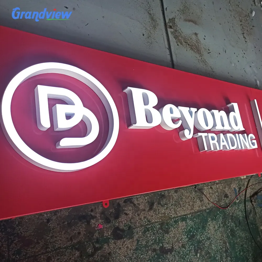 Publicité personnalisée café boutique logo panneau de signalisation acrylique lettre led intérieur et extérieur magasin mur 3d signalisation avec lumière