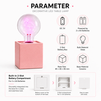 Bombilla LED G80 G95 G125 con Forma de Corazón, Campana y Luna, Funciona con Batería, Base Cuadrada de Cerámica, Colorida, para Fines Decorativos, Lámpara de Regalo