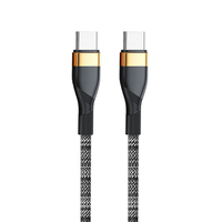 Kabel USB C ke USB C 60W untuk Ponsel 1m/2m/3m, Kabel Pengisian Cepat & Sinkronisasi Data Tipe-C PD dengan Konektor Logam Premium
